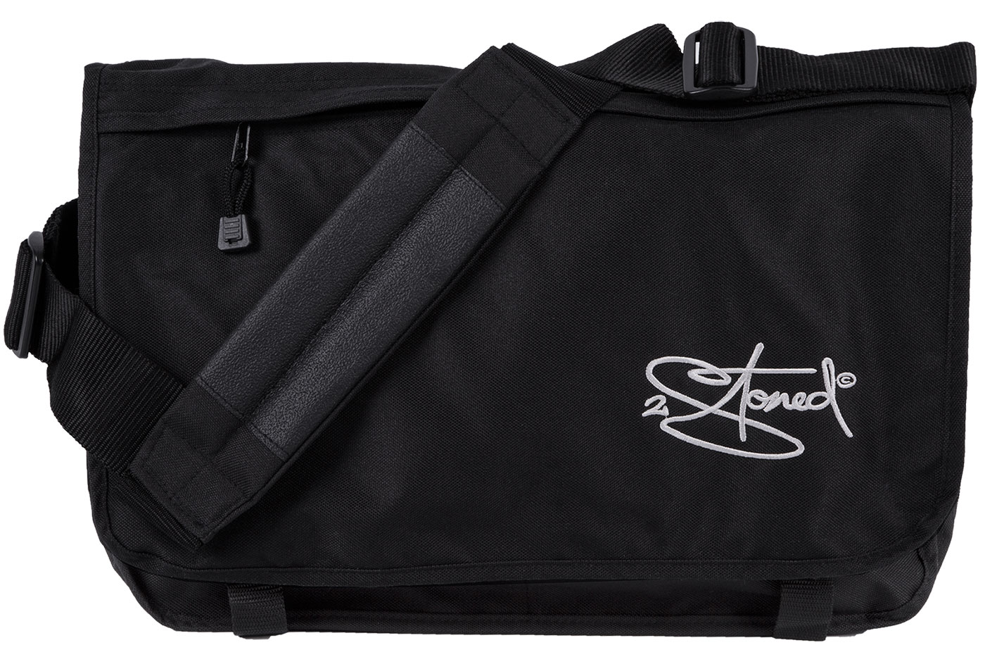 Bild von Messenger Bag Umhängetasche in Schwarz mit Sticklogo von 2stoned