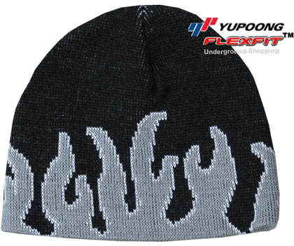 Bild von Original Flexfit Beanie Flame in Schwarz-Silbergrau