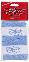 Bild von Schmale Schweißbänder 5cm in Weiss-Hellblau von 2stoned