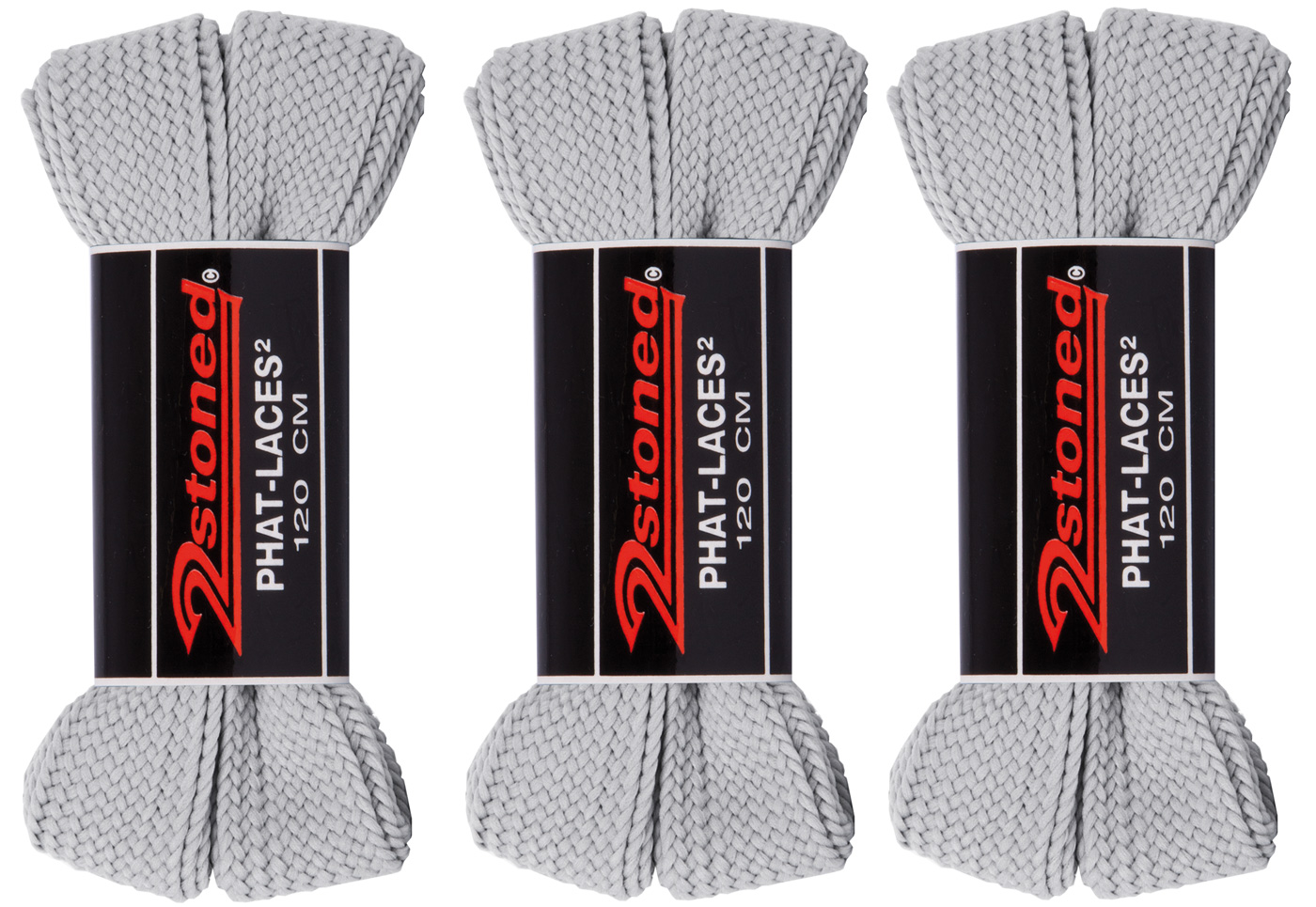 Bild von Bundle 3 cm breite Schnürsenkel Fatlaces in Silbergrau von 2stoned
