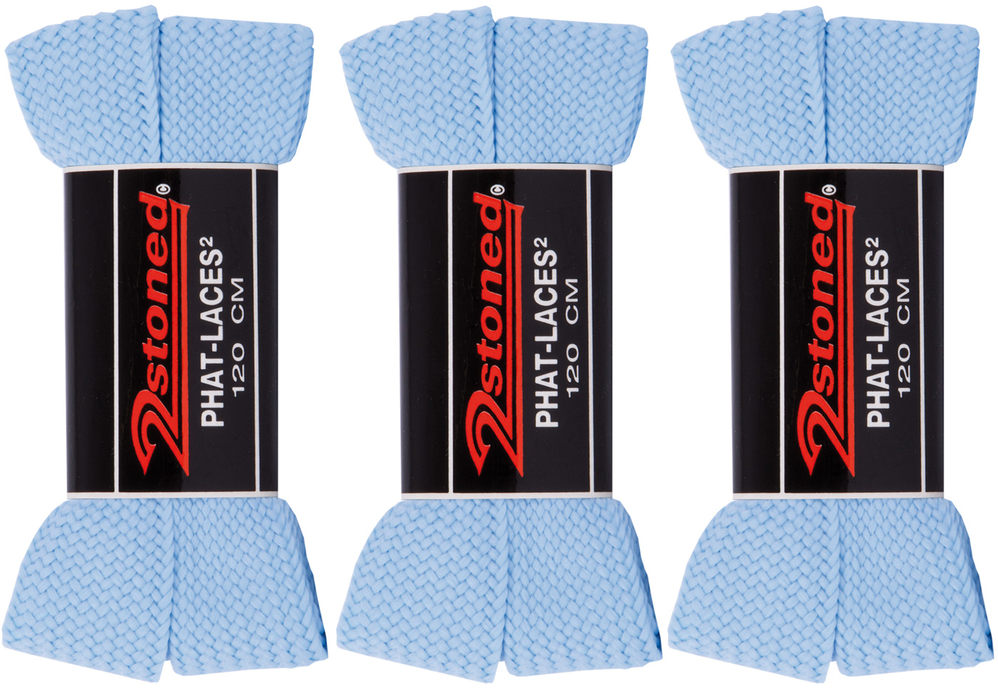 Bild von Bundle 3 cm breite Schnürsenkel Fatlaces in Hellblau von 2stoned