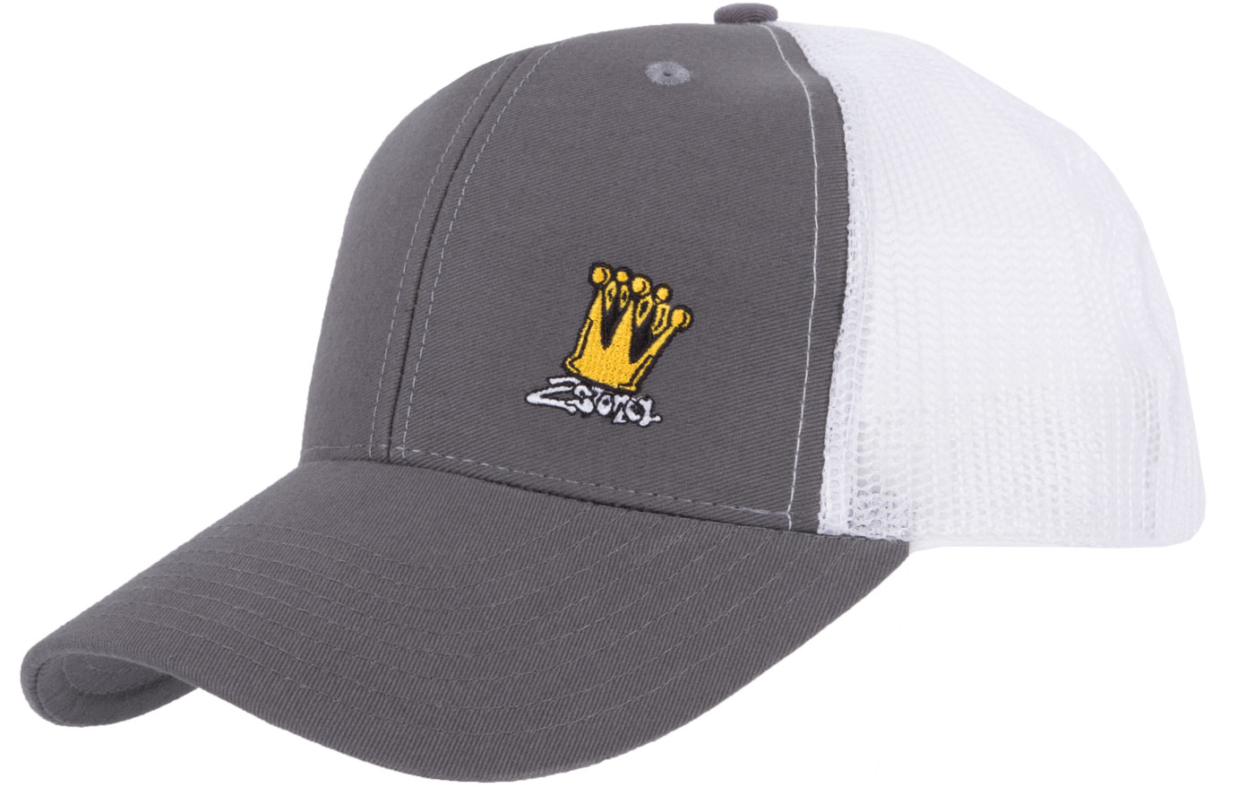 Bild von Retro Trucker Cap mit Stick Crown in Anthrazit-Weiss