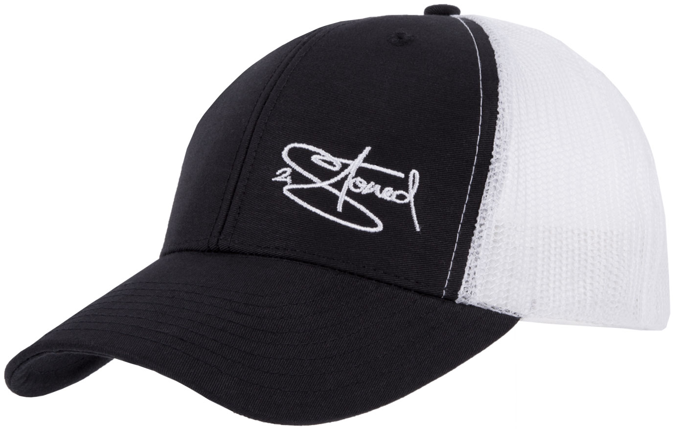 Bild von Retro Trucker Cap mit Stick Classic Logo in Schwarz-Weiss