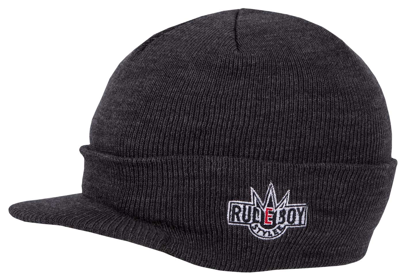 Bild von Original Rudeboy Visor Beanie Cap Deluxe in Dark Grey Mel.