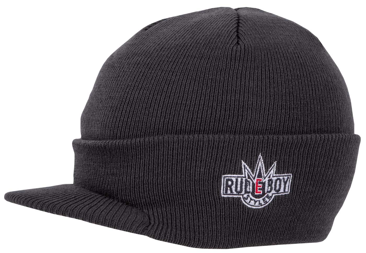 Bild von Original Rudeboy Visor Beanie Cap Deluxe in Dark Grey Solid Kindergröße