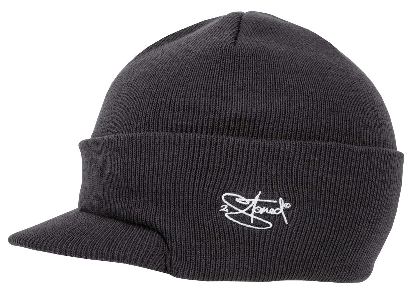 Bild von Original 2stoned Visor Beanie Deluxe in Dark Grey Solid
