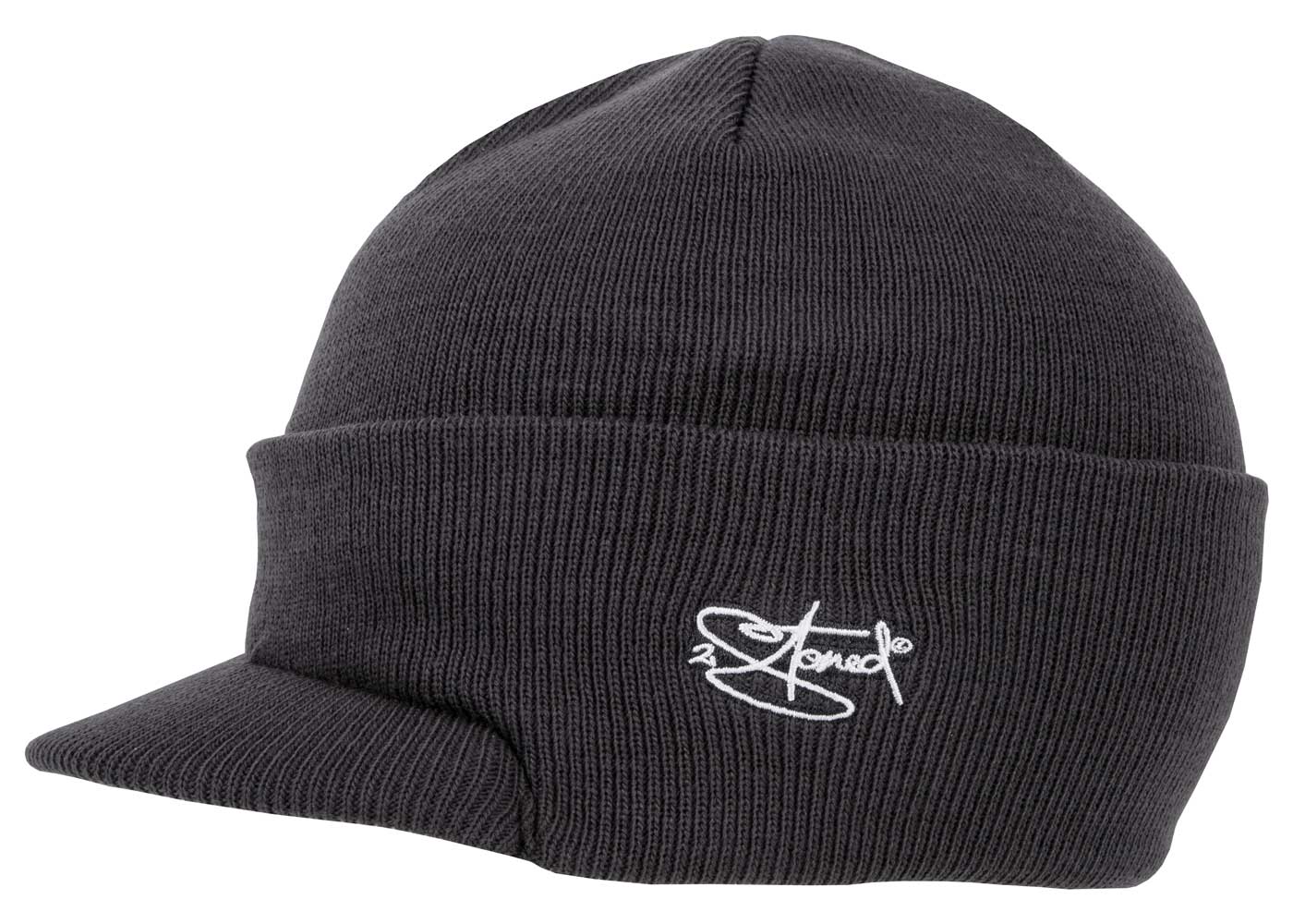 Bild von Original 2stoned Visor Beanie Cap Deluxe in Dark Grey Solid