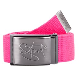 Bild von Breiter Gürtel Stoffgürtel in Neon-Pink von 2stoned Logo geprägt
