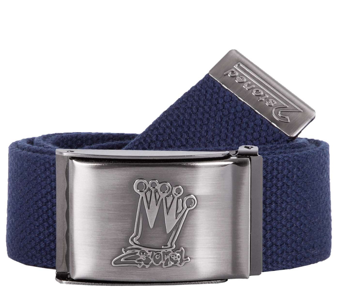 Bild von Breiter Gürtel Stoffgürtel Crown in Navy von 2stoned