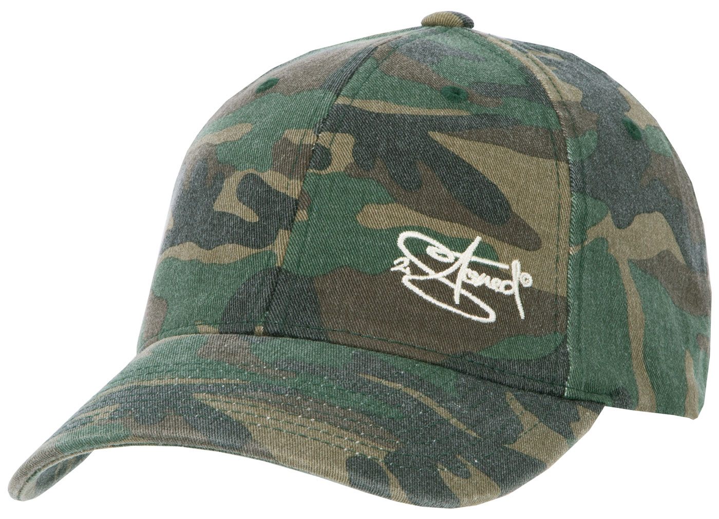 Bild von Baseball Cap 2Stoned Flexfit Washed Camo Green mit CLASSIC LOGO von 2stoned