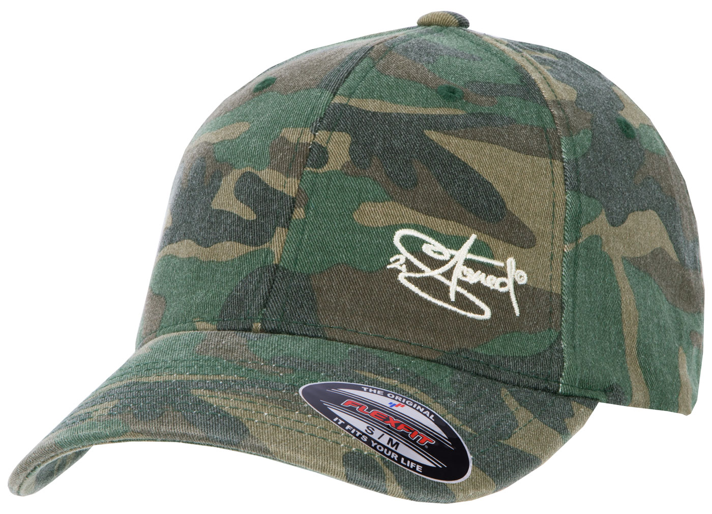 2-Stoned Markenshop. Baseballkappe Cap Flexfit Washed Camo Green | Flex Caps