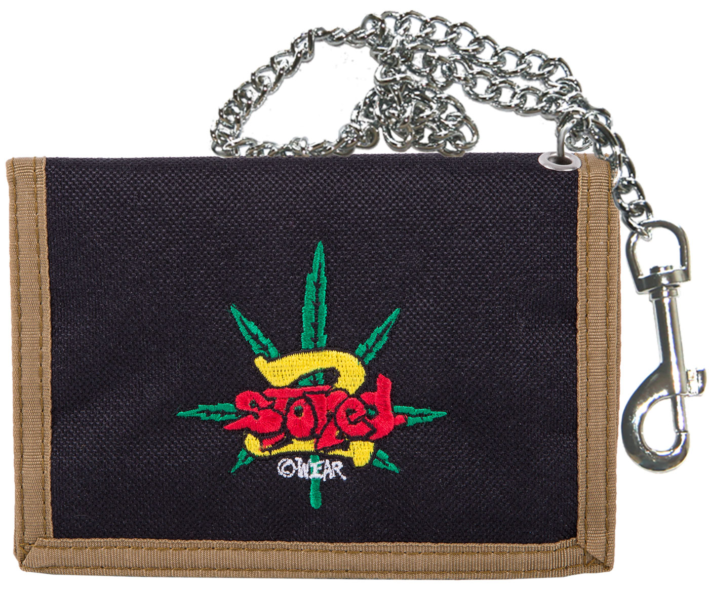 Bild von Geldbörse Ketten-Wallet LOGO LEAF in Schwarz-Olive von 2stoned
