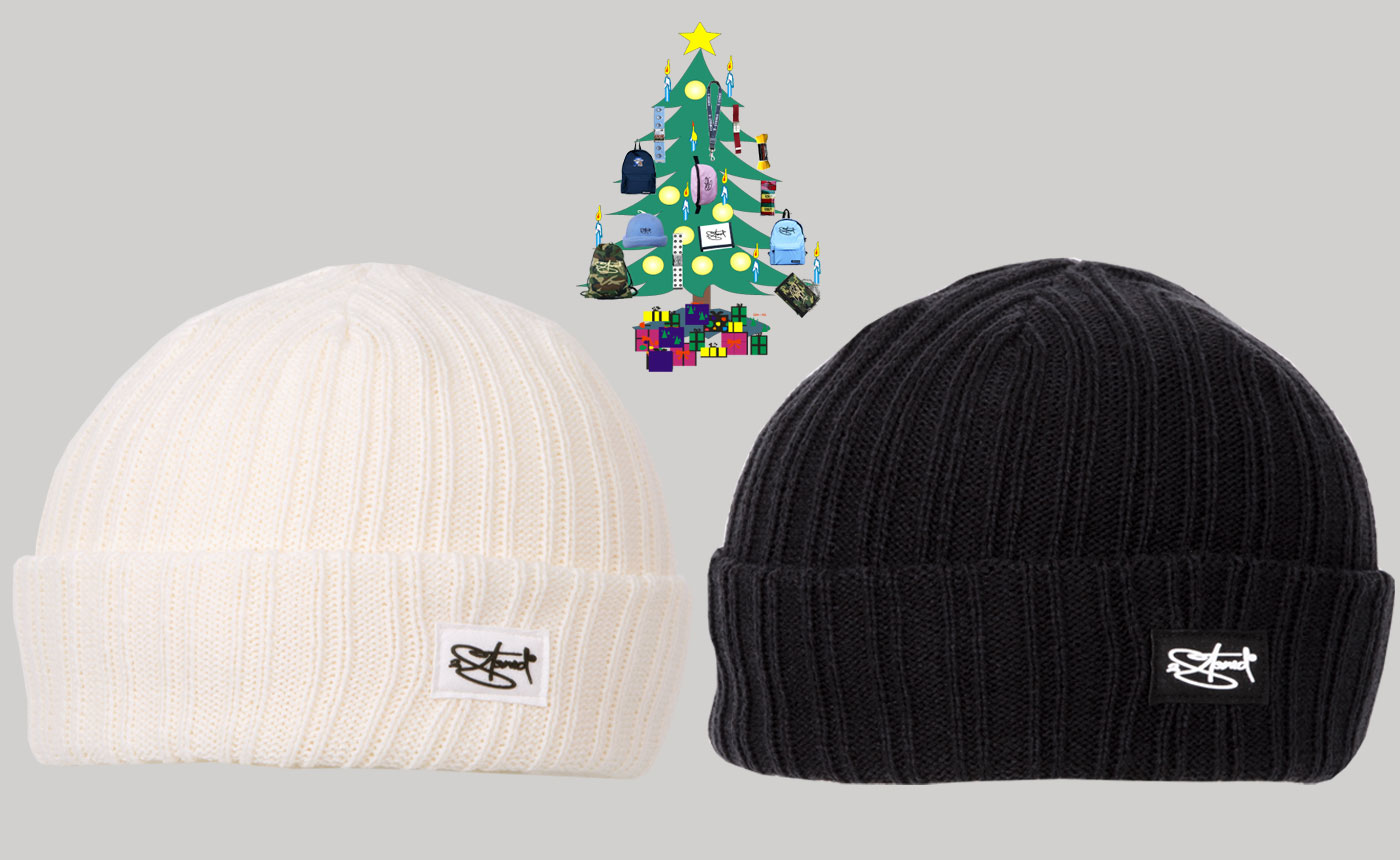 Bild von Original 2stoned Rib Beanie Cap Deluxe in Wollweiss und Schwarz