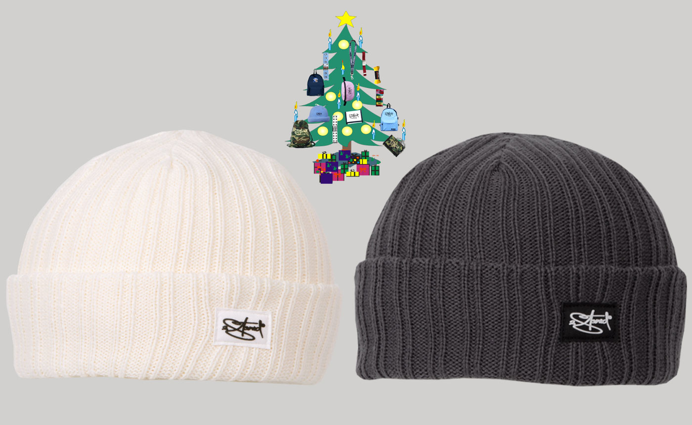 Bild von Original 2stoned Rib Beanie Cap Deluxe in Wollweiss und Anthrazit