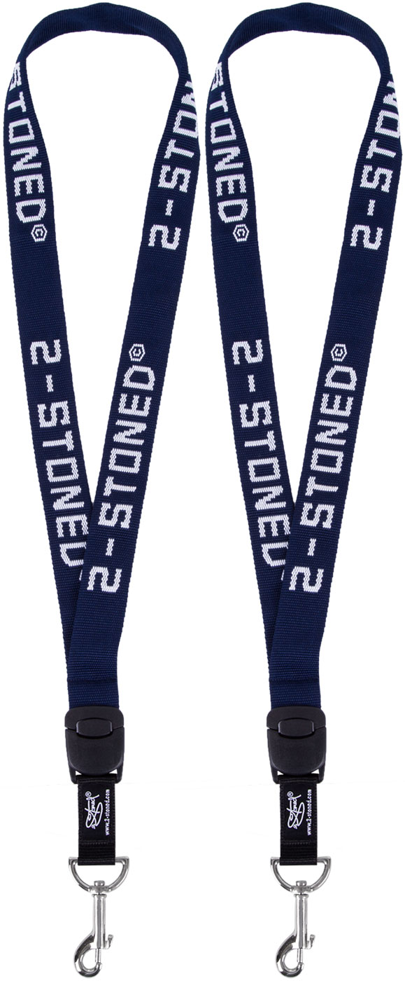 Bild von Schlüsselbänder 2 in 1 Navy von 2stoned 2,5cm Breit Doppelgewebt