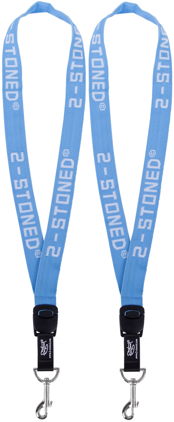 Bild von Schlüsselbänder 2 in 1 Hellblau von 2stoned 2,5cm Breit Doppelgewebt