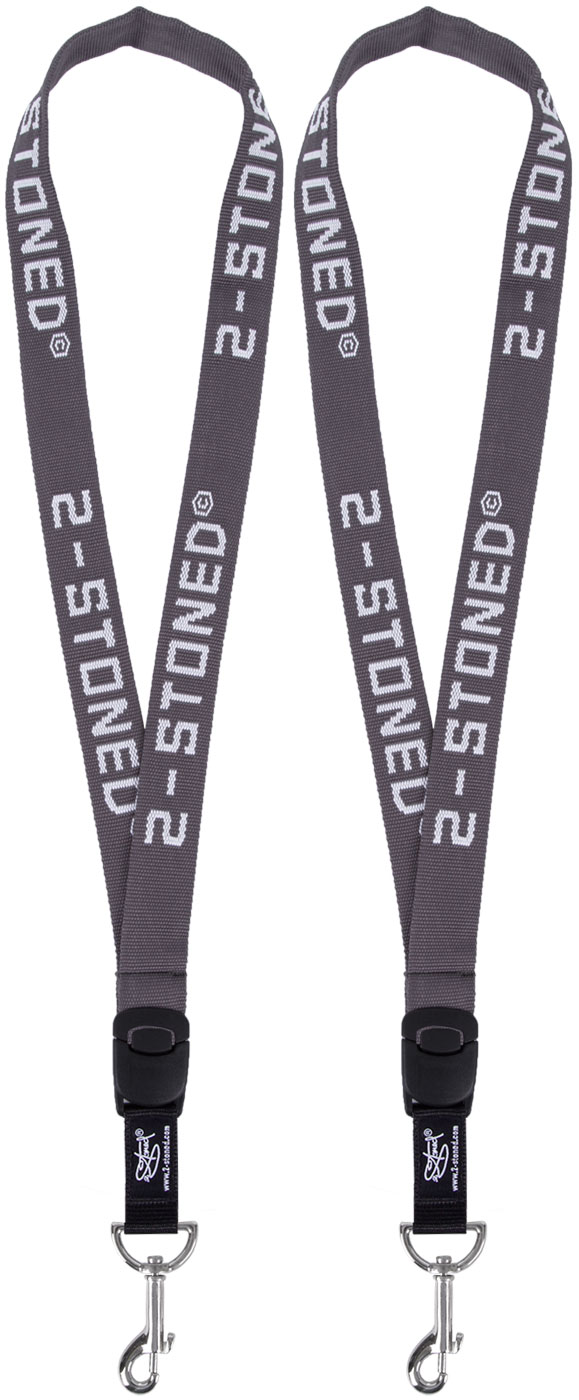 Bild von Schlüsselbänder 2 in 1 Anthrazit von 2stoned 2,5cm Breit Doppelgewebt