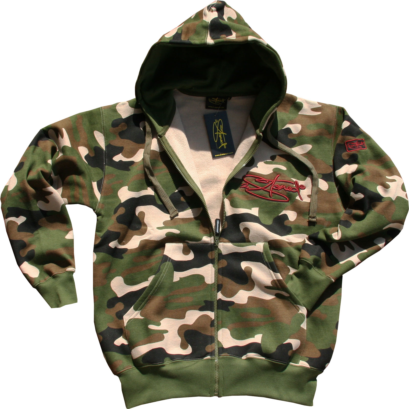 Bild von Kapuzen-Sweatjacke in Tarnfarbe Camouflage von 2stoned
