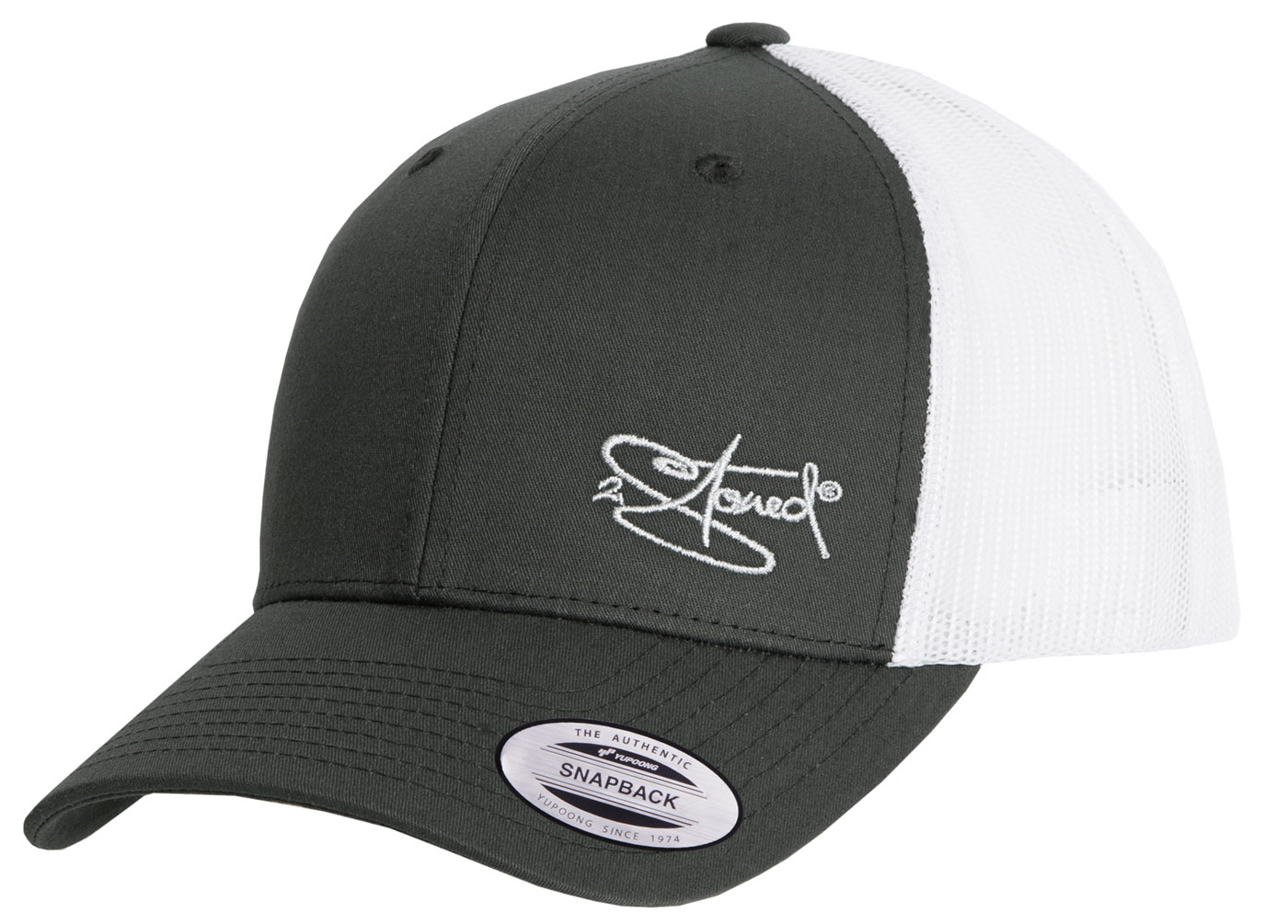 Bild von Original Flexfit Retro Trucker Snapback Cap in Dunkelgrau-Weiss