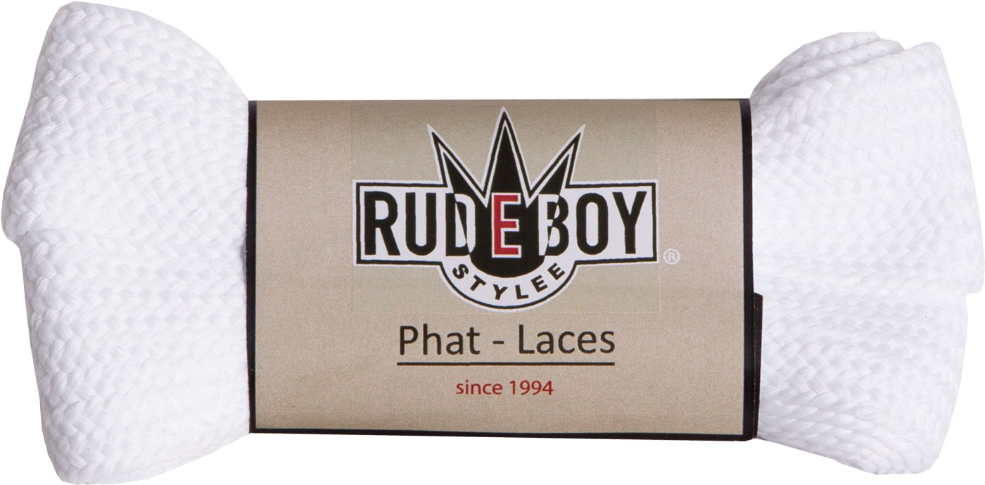 Bild von ca. 3 cm breite Schnürsenkel Fatlaces in Weiss von Rudeboy-Stylee