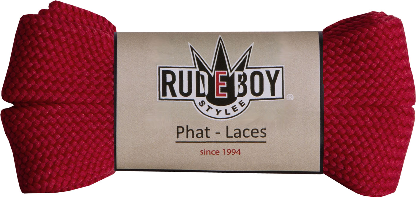 Bild von ca. 3 cm breite Schnürsenkel Fatlaces in Rot von Rudeboy-Stylee