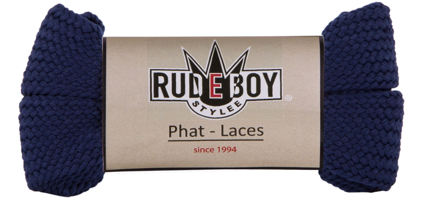 Bild von ca. 3 cm breite Schnürsenkel Fatlaces in Navy von Rudeboy-Stylee
