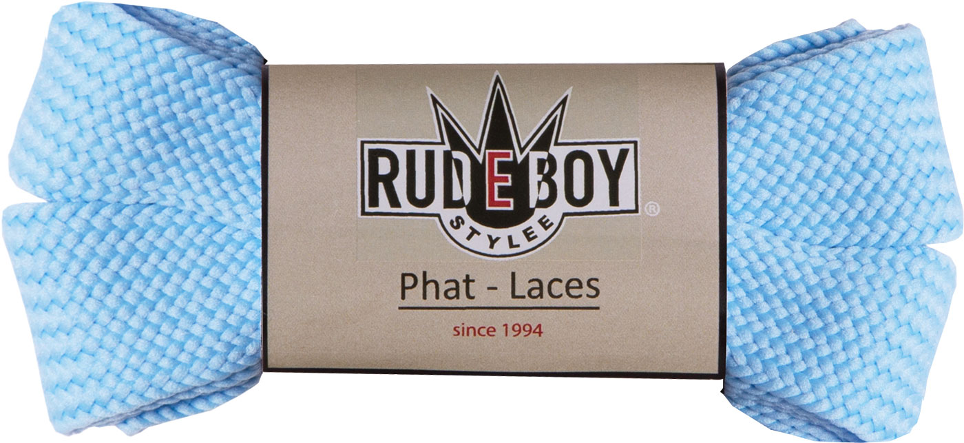 Bild von ca. 3 cm breite Schnürsenkel Fatlaces in Hellblau von Rudeboy-Stylee
