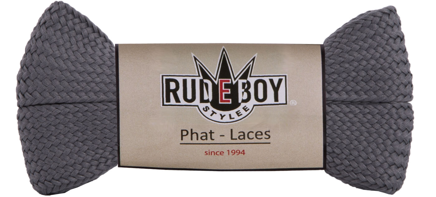 Bild von ca. 3 cm breite Schnürsenkel Fatlaces in Antharzit von Rudeboy-Stylee