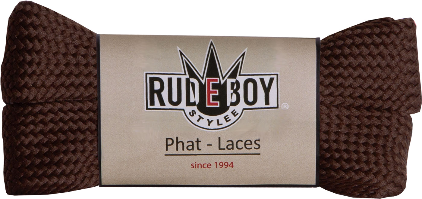 Bild von ca. 3 cm breite Schnürsenkel Fatlaces in Braun von Rudeboy-Stylee