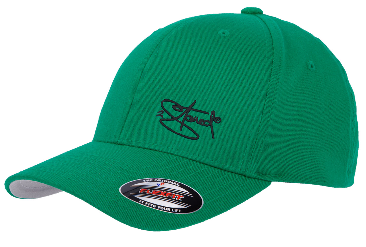Bild von Baseball Cap Flexfit Fullcap CLASSIC LOGO Black in Peppergreen von 2stoned