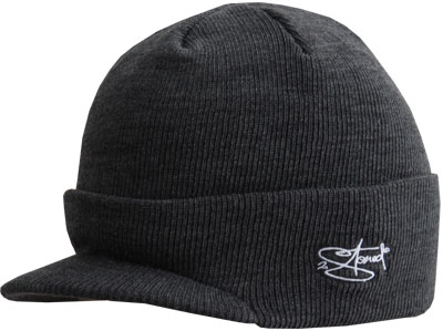 Bild von Original 2stoned Visor Beanie Cap Deluxe in Dark Grey Mel.