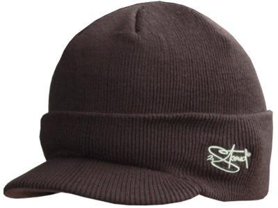 Bild von Original 2stoned Visor Beanie Cap Deluxe in Braun